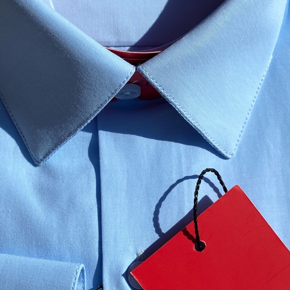 Tazzio Blue Dress Shirt.  Notch lapel. Size M. Neck 15-15.5 sleeve 32/33.  NEW! - Picture 4 of 6